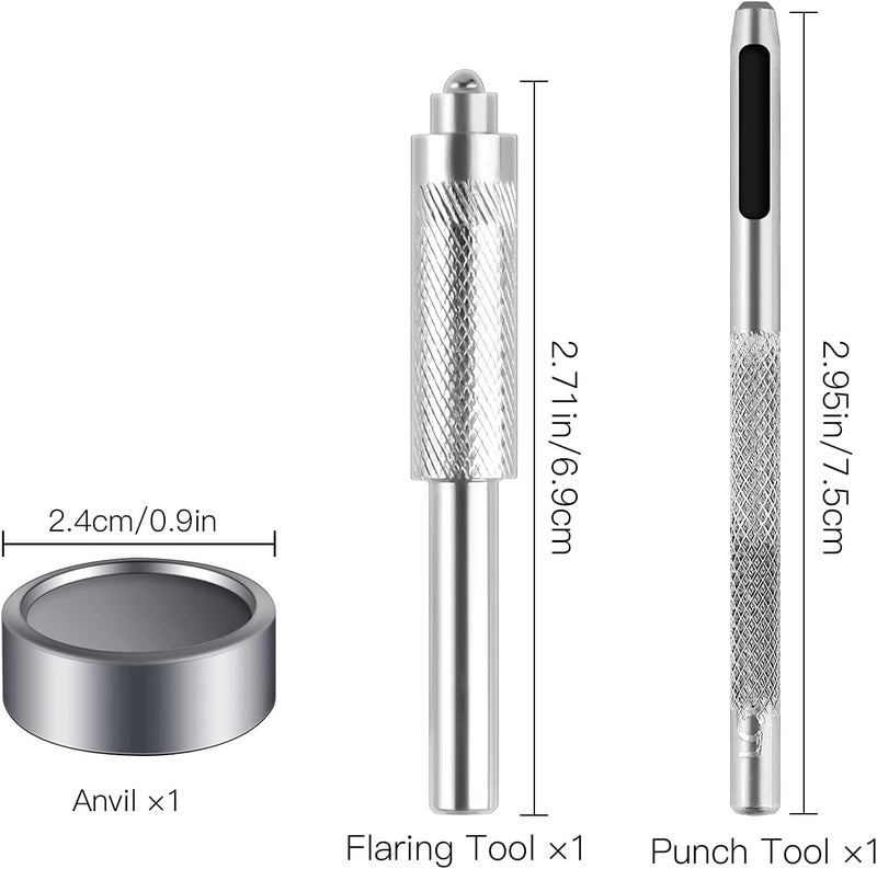 Moocci 200 Pieces (50Sets) Snap Fastener Kit Tool 5/8 inches (15mm) Snap Button kit Snaps for Leather Snap Fasteners Kit for Leather Stainless Snaps Button for Bag, Jeans, Clothes, Fabric (Silver) - Image 3